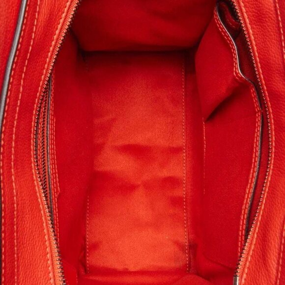 Celine Orange Pebbled Leather Micro Luggage Tote Bag - Picture 10 of 12